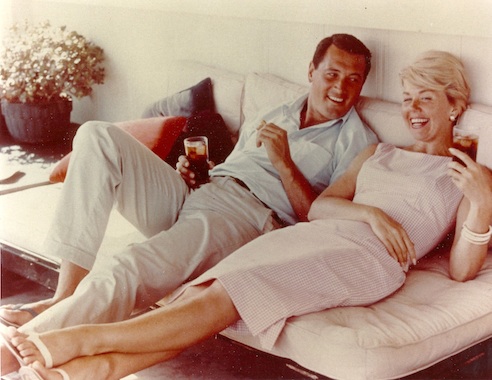 Doris loved working with Rock Hudson, and he would often come to her Malibu home to just kick back and relax.